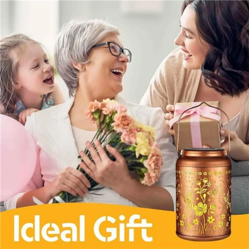 Solar Lantern Outdoor Hummingbird Butterfly Garden Light Gift for Mom Grandma